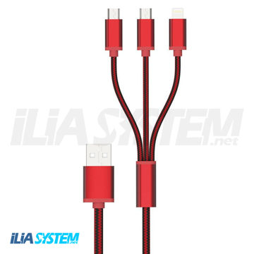 کابل تبدیل USB به لایتنینگ/microUSB امی مدل MY-447 طول 1.2 متر